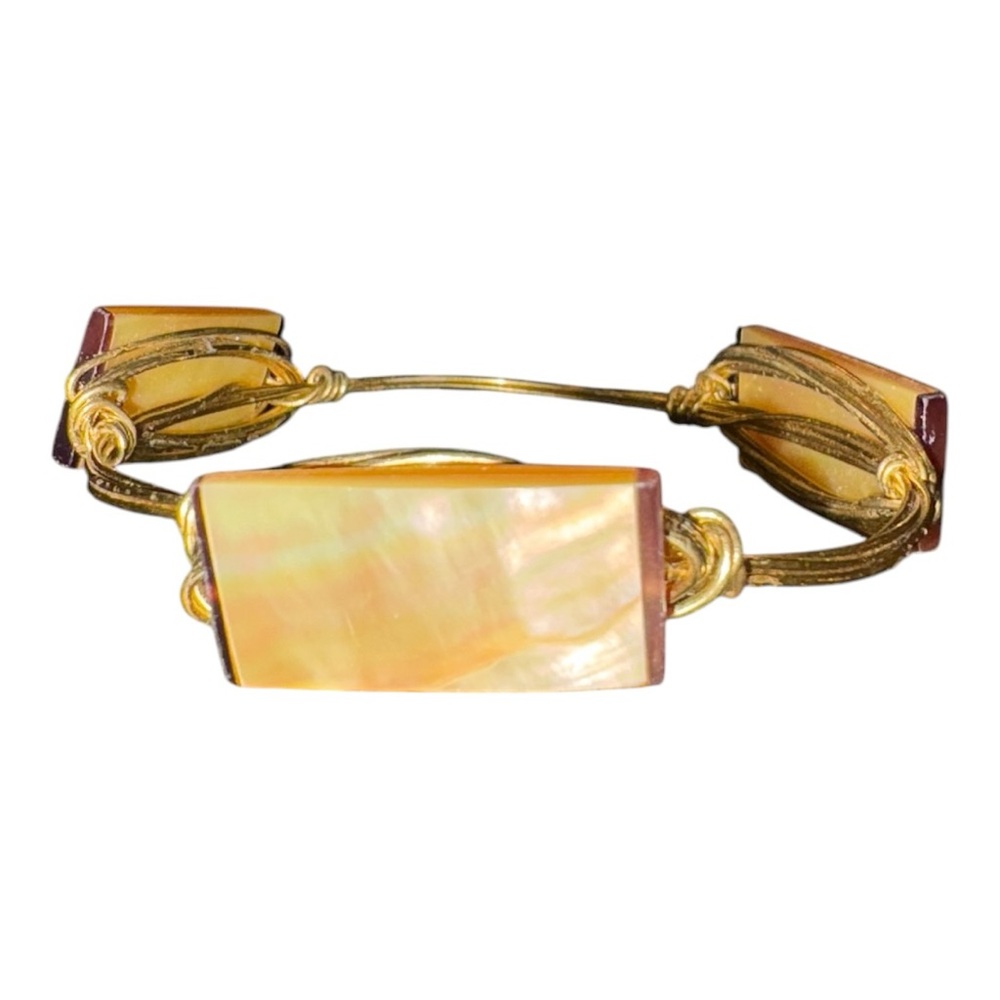 Handcrafted Wire-Wrapped Bracelet Rectangular She… - image 2